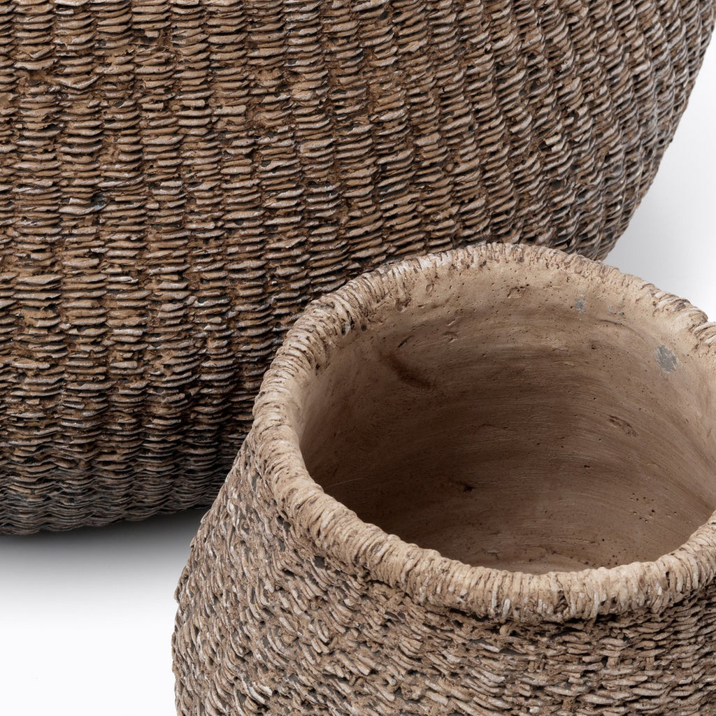 The Faux - Puff Planter - Brown - S - LUXONAS HOME