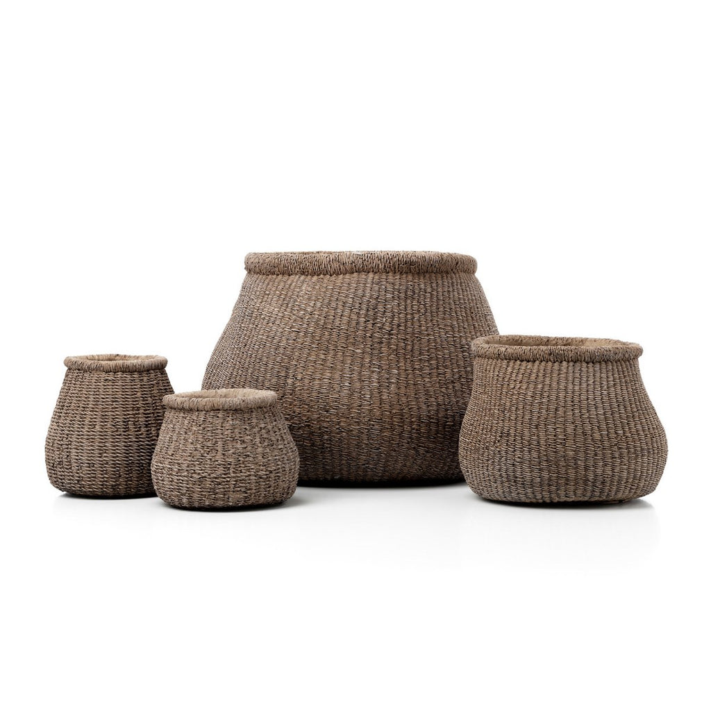 The Faux - Puff Planter - Brown - XL - LUXONAS HOME