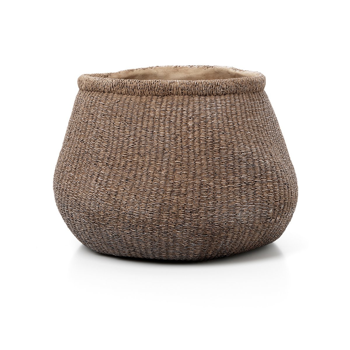 The Faux - Puff Planter - Brown - XL - LUXONAS HOME