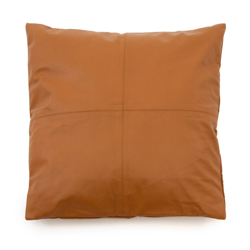 The Four Panel Leather Cushion Cover - Camel - 60x60 - LUXONAS HOME