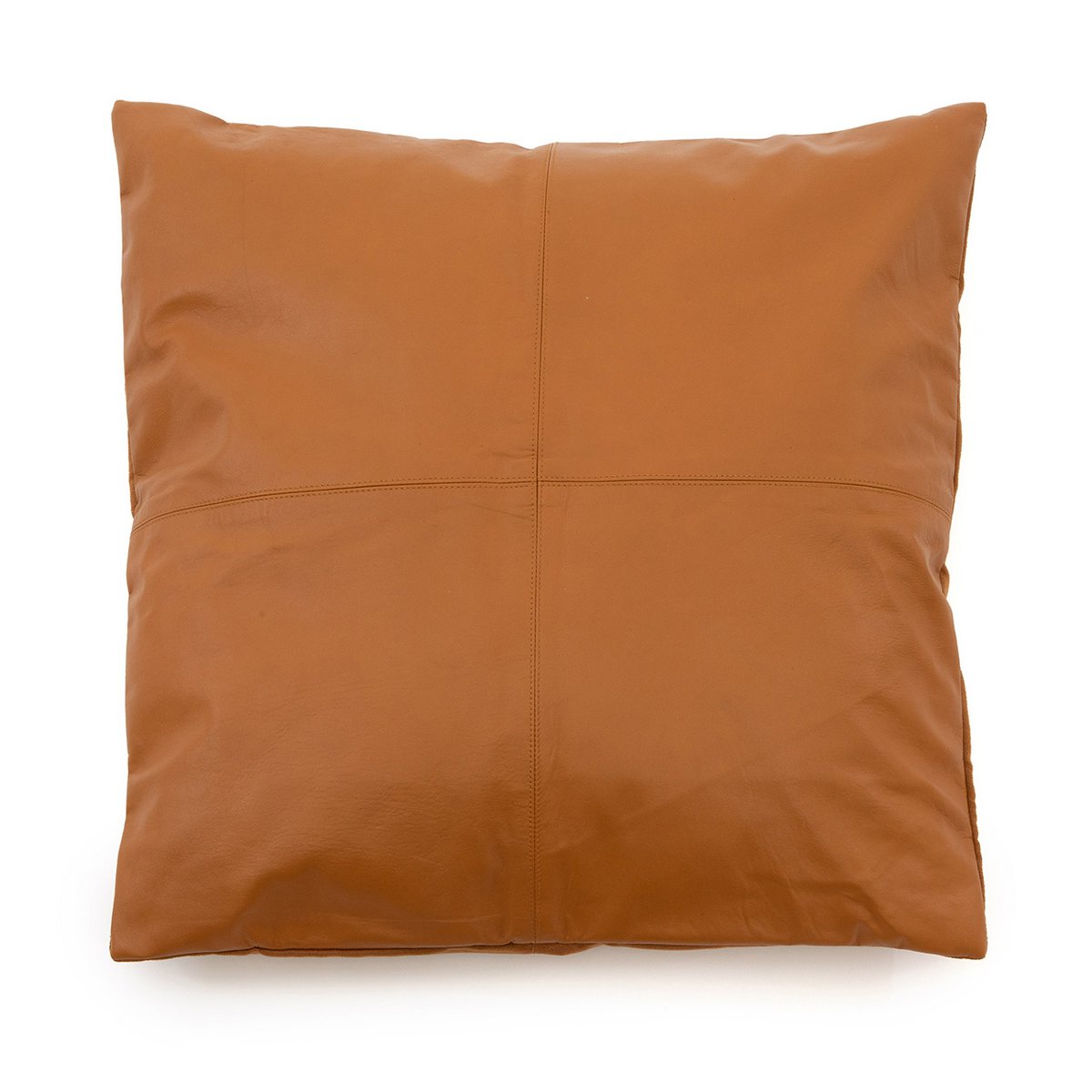 The Four Panel Leather Cushion Cover - Camel - 60x60 - LUXONAS HOME