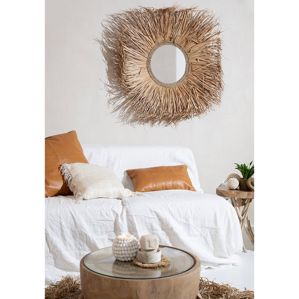 The Four Panel Leather Cushion Cover - Camel - 60x60 - LUXONAS HOME