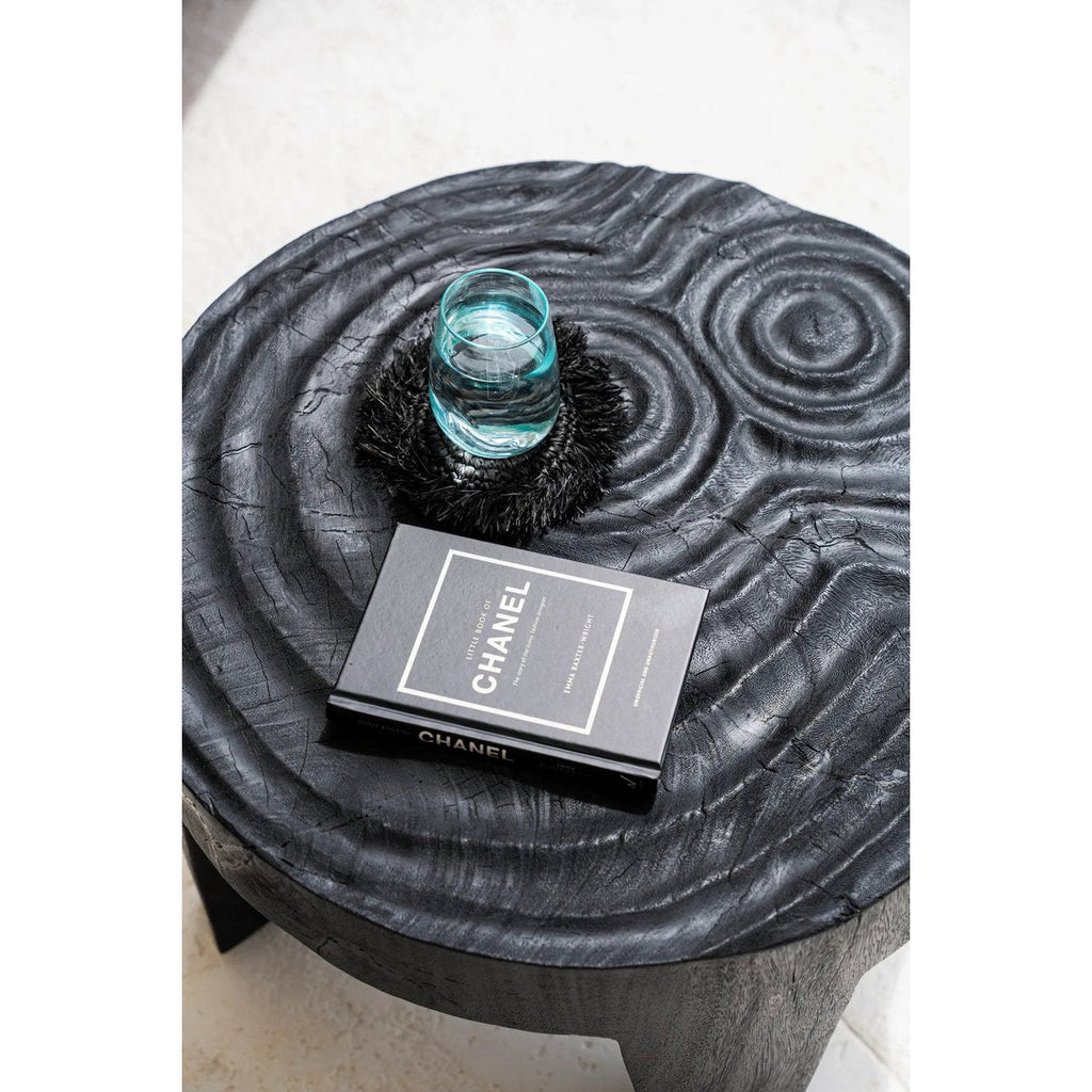 The Fringe Raffia Coaster - Black - LUXONAS HOME