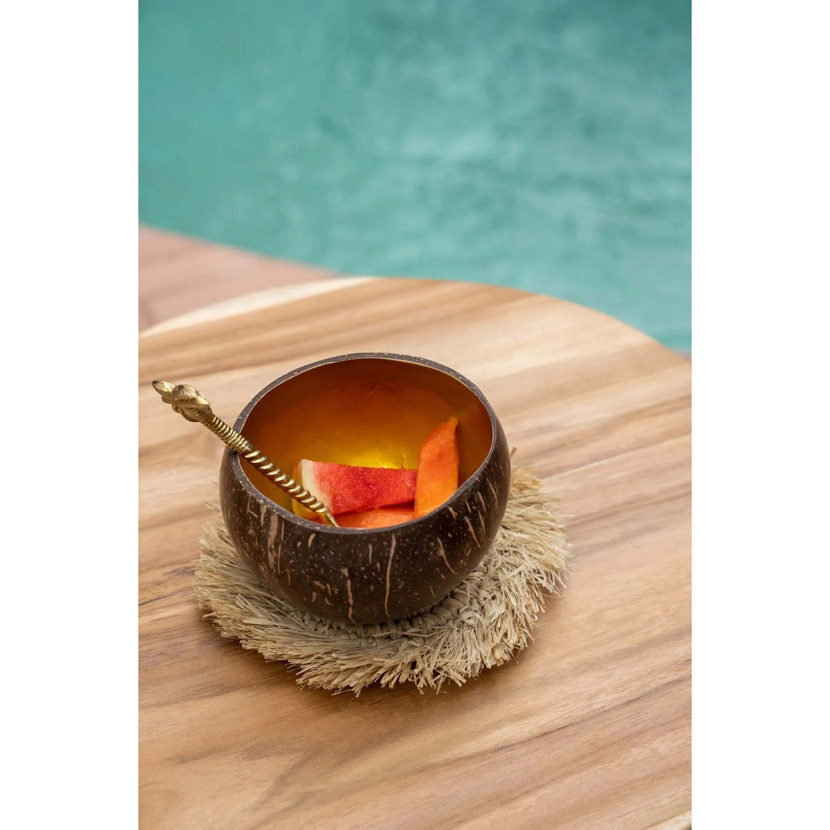 The Fringe Raffia Coaster - Natural - LUXONAS HOME