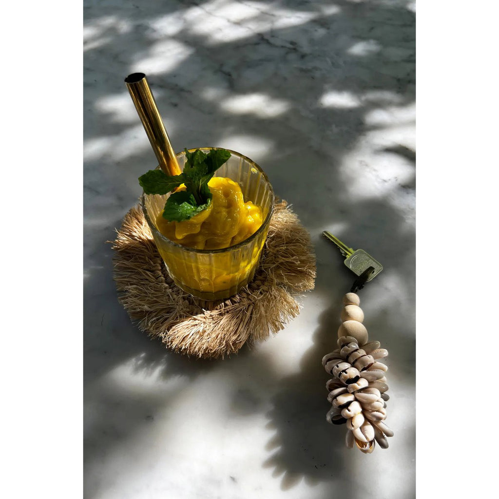 The Fringe Raffia Coaster - Natural - LUXONAS HOME