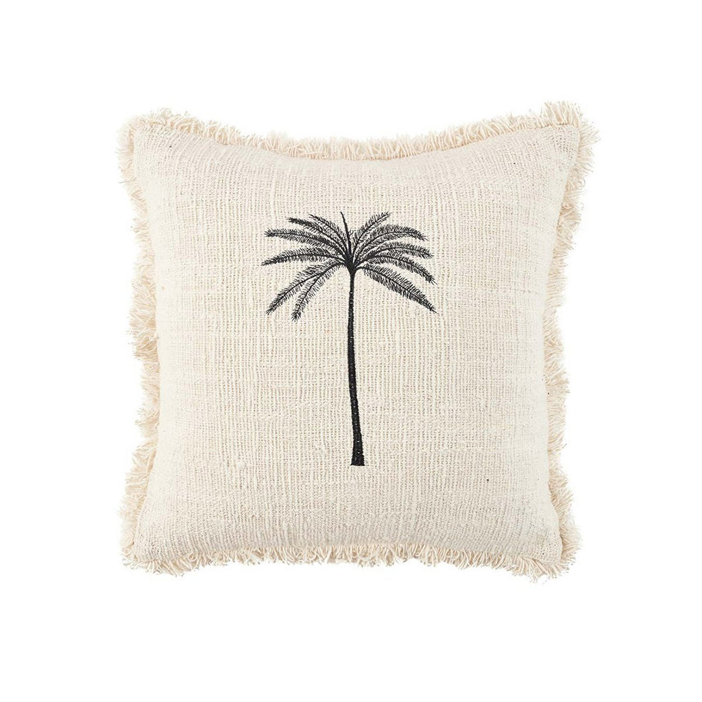 The Gili Palm Cushion Cover - Natural Black - LUXONAS HOME