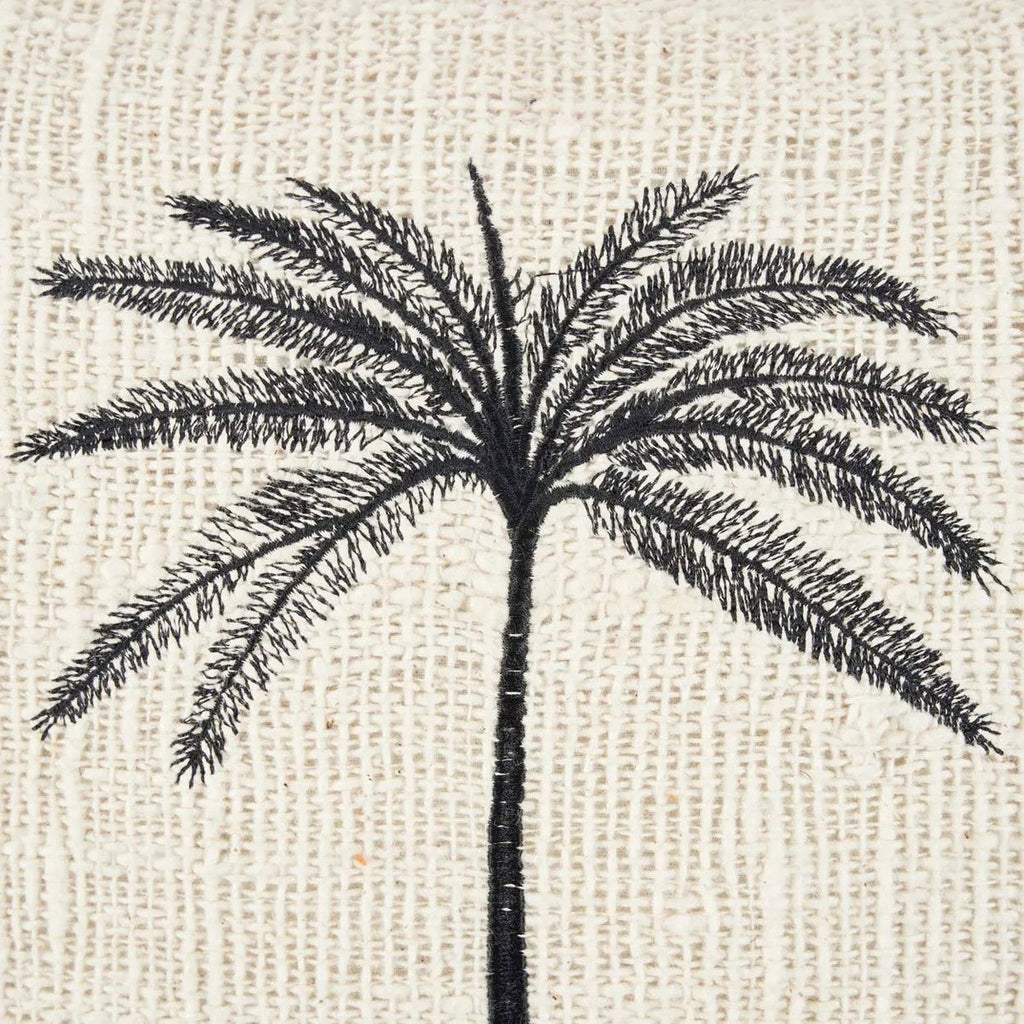 The Gili Palm Cushion Cover - Natural Black - LUXONAS HOME
