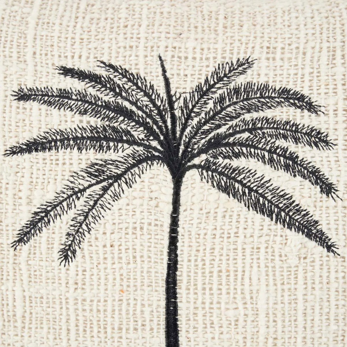 The Gili Palm Cushion Cover - Natural Black - LUXONAS HOME