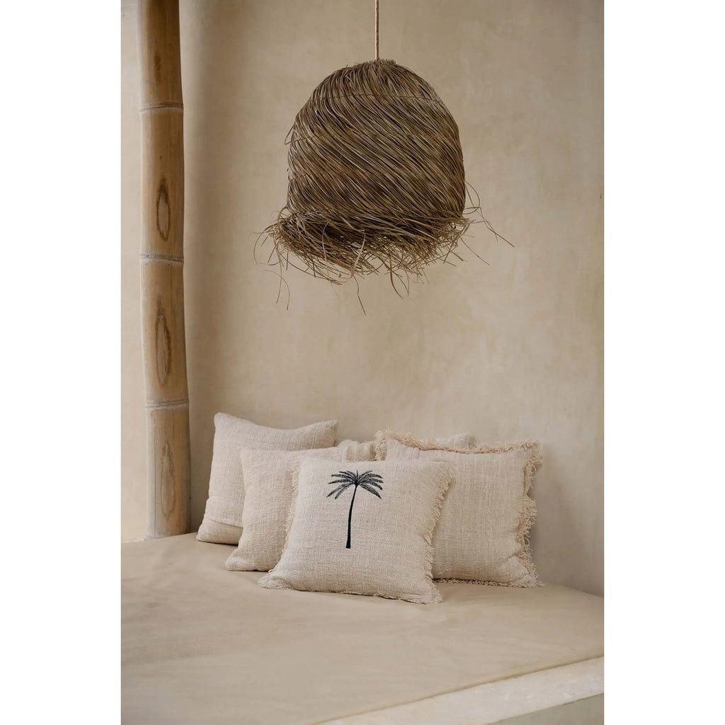 The Gili Palm Cushion Cover - Natural Black - LUXONAS HOME