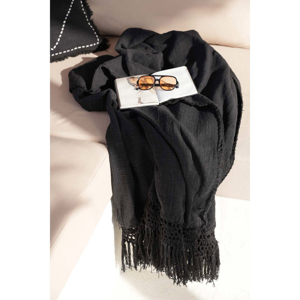 The Gypsy Bed Throw - Black - LUXONAS HOME