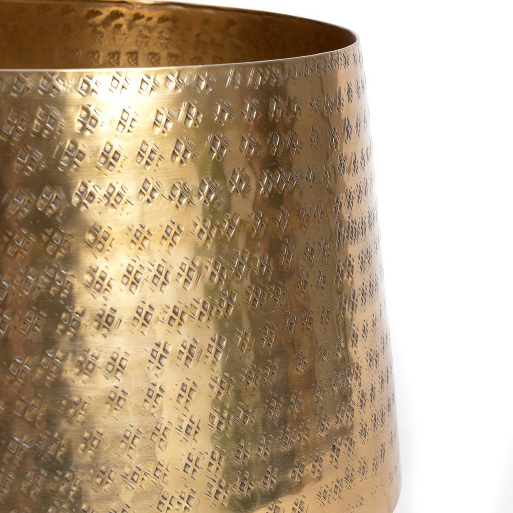 The Hammered Planter - Brass - XL - LUXONAS HOME