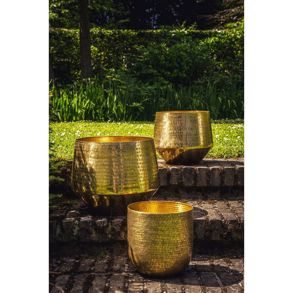 The Hammered Planter - Brass - XL - LUXONAS HOME