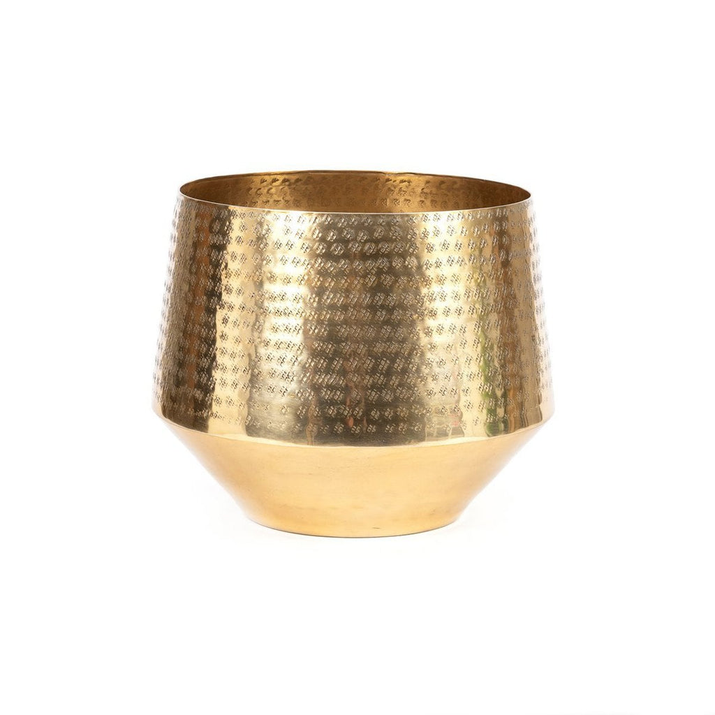 The Hammered Planter - Brass - XL - LUXONAS HOME