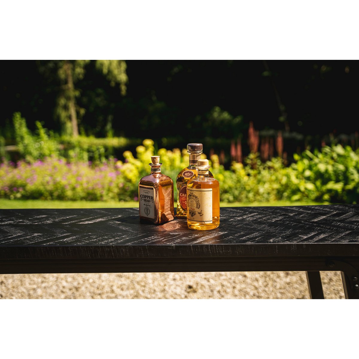 The Herringbone High Table - Black - 140cm - LUXONAS HOME