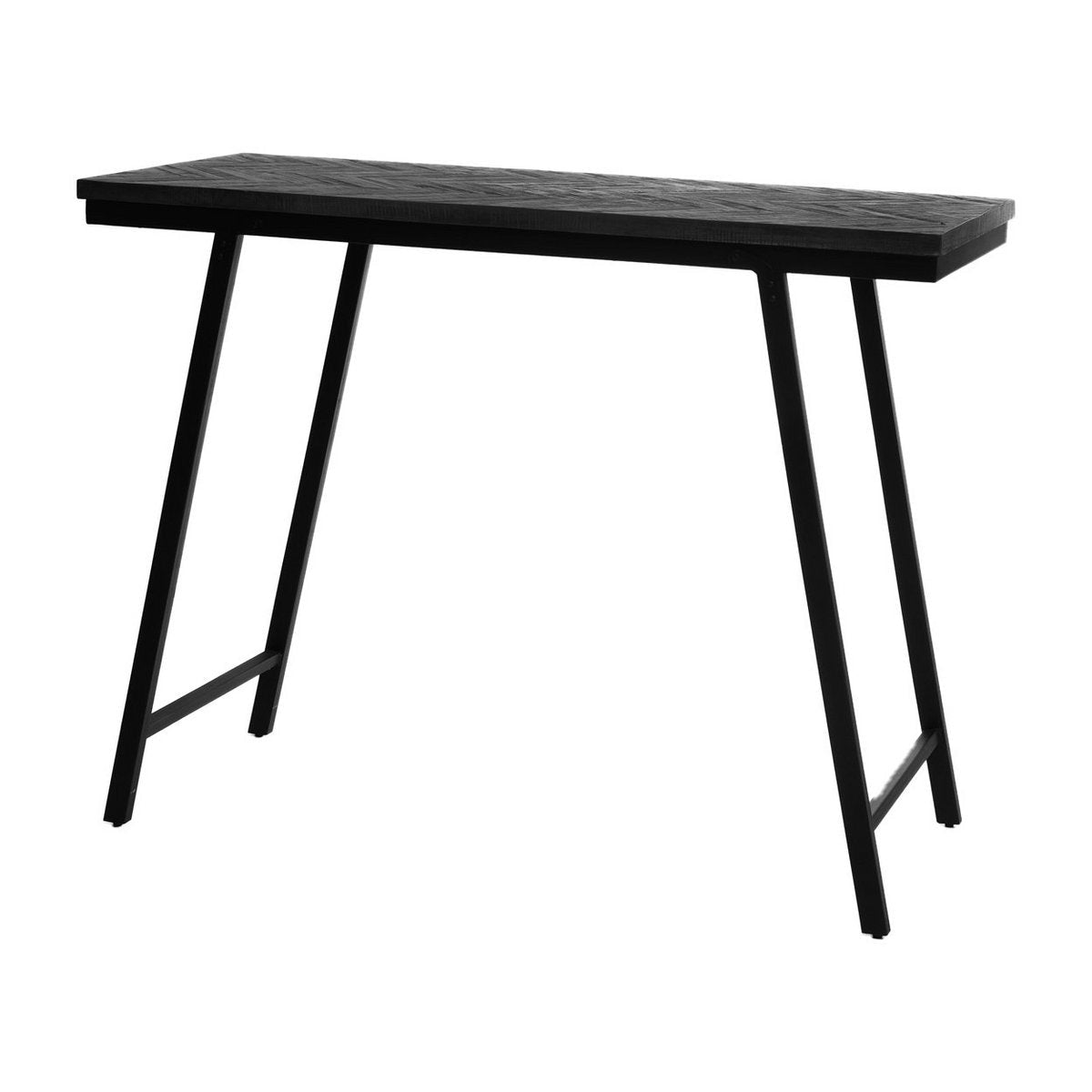 The Herringbone High Table - Black - 140cm - LUXONAS HOME