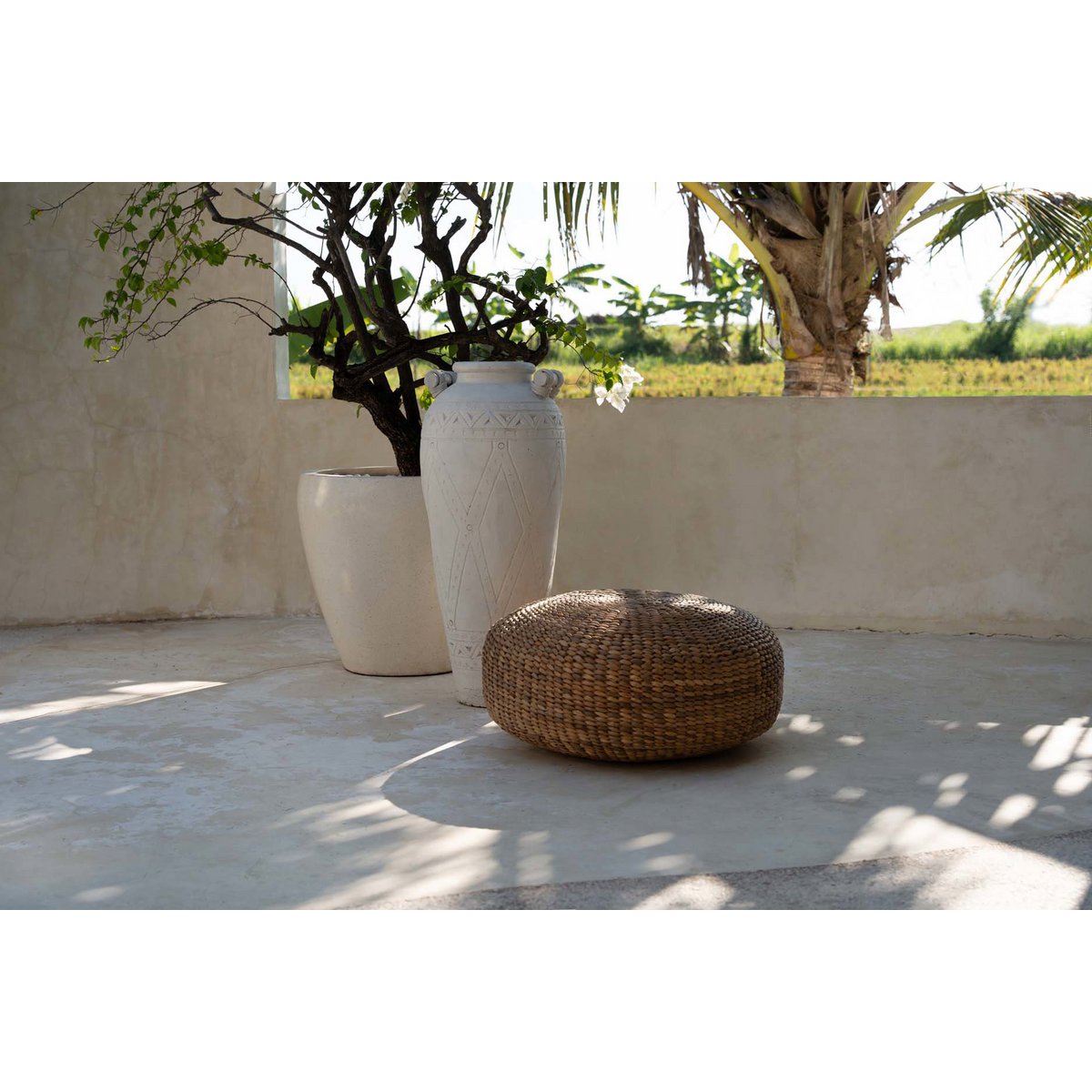 The Hyacinth Pouffe - Natural - M - LUXONAS HOME