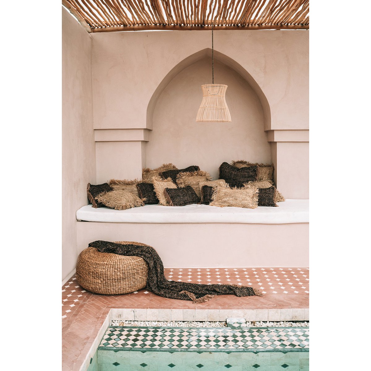 The Hyacinth Pouffe - Natural - M - LUXONAS HOME