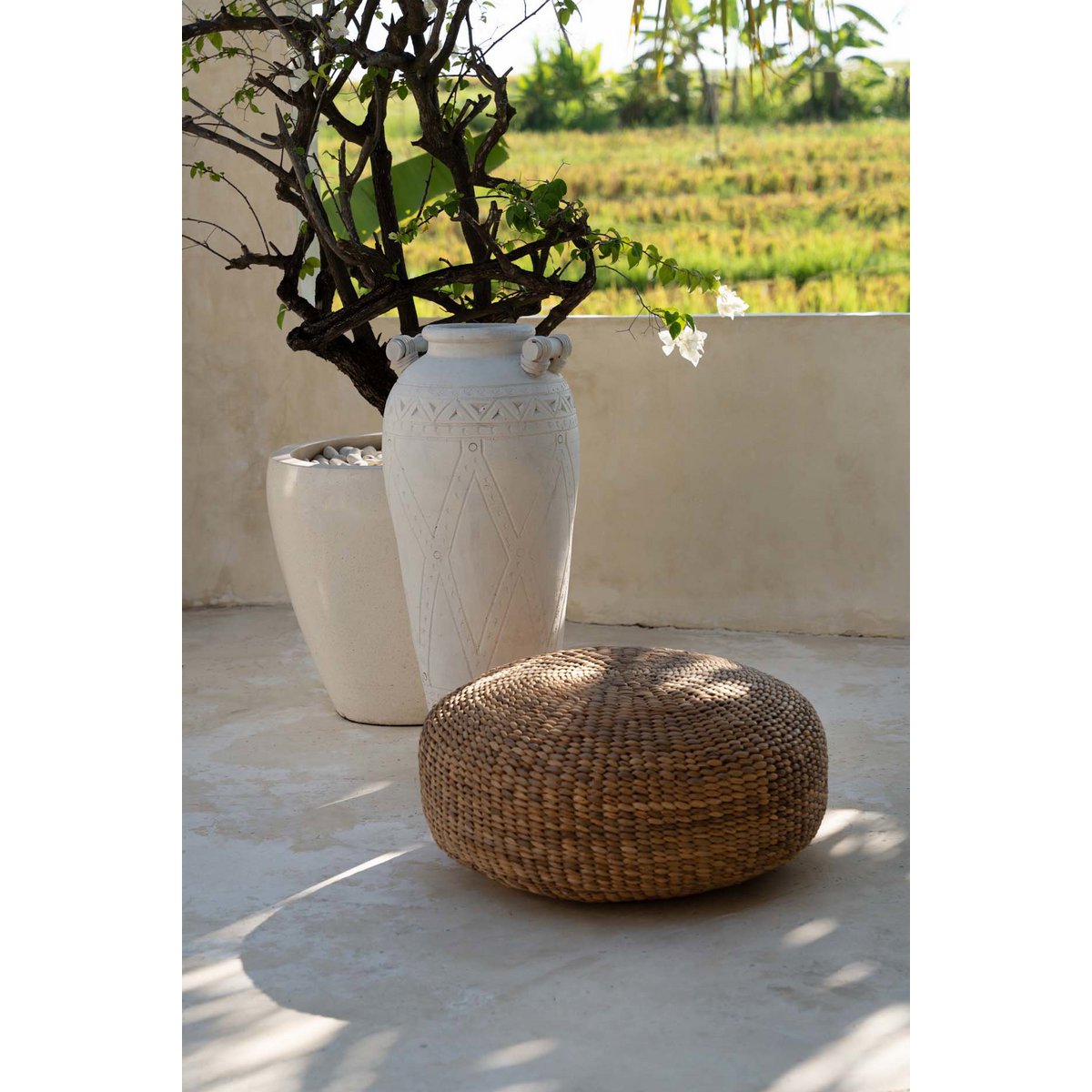 The Hyacinth Pouffe - Natural - M - LUXONAS HOME