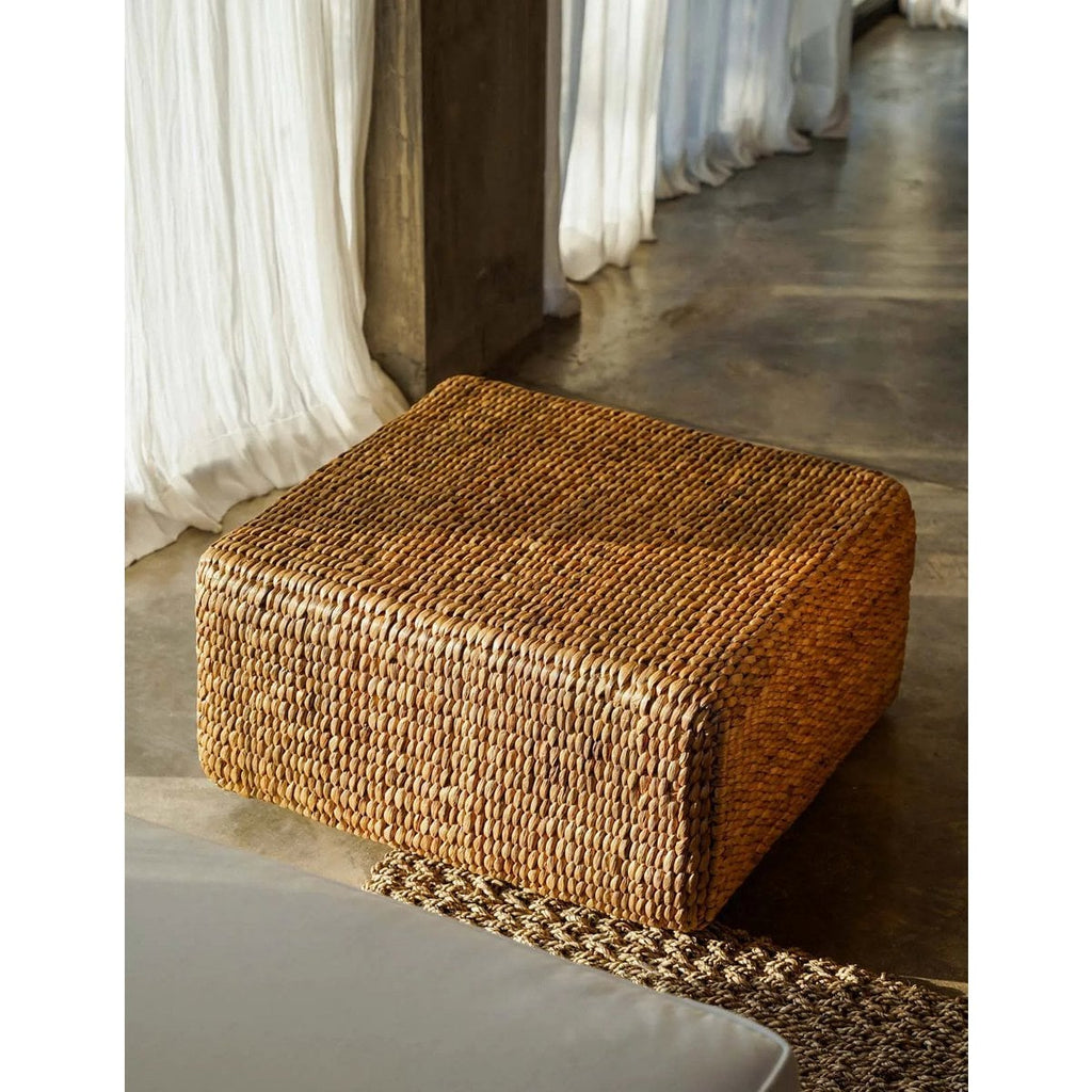 The Hyacinth Pouffe Square - Natural - M - LUXONAS HOME