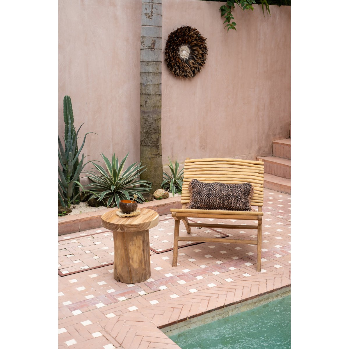 The Inti Side Table - Natural - LUXONAS HOME