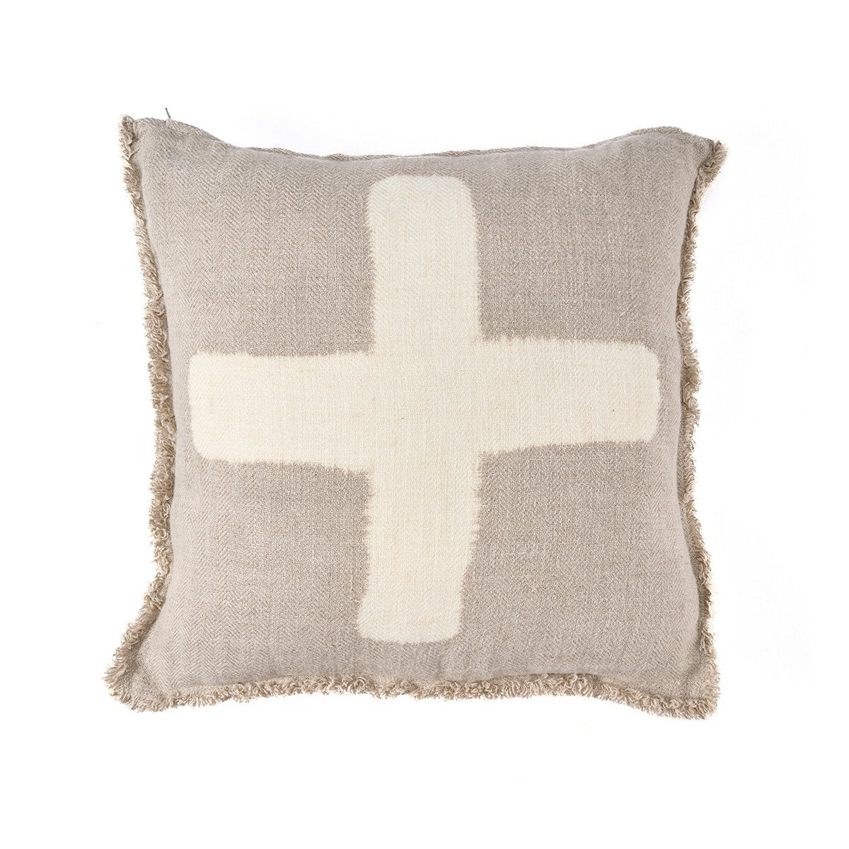 The Ivory Cross Cushion Cover - Natural White - 50x50 - LUXONAS HOME