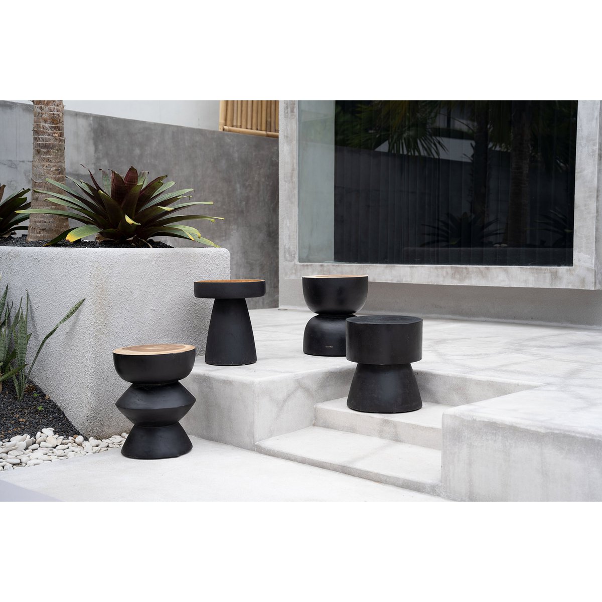 The Karbun Stool - Black Natural - LUXONAS HOME