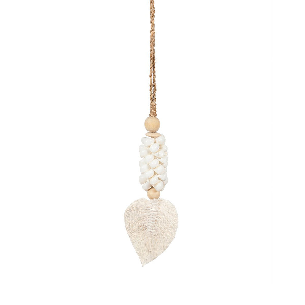 The Leaf & Shell Tassel - White - LUXONAS HOME