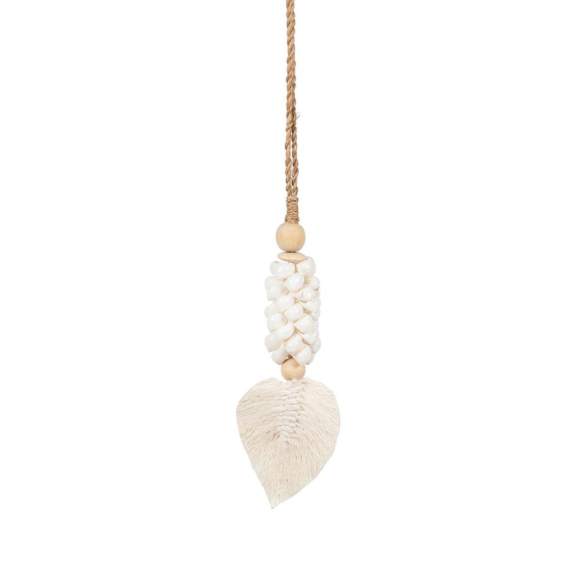 The Leaf & Shell Tassel - White - LUXONAS HOME