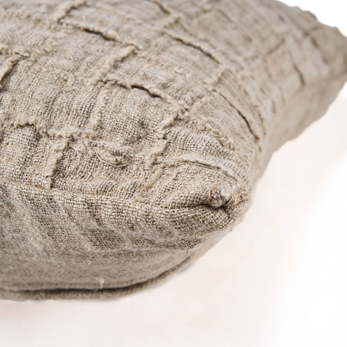 The Linen Damier Cushion Cover - Natural - LUXONAS HOME