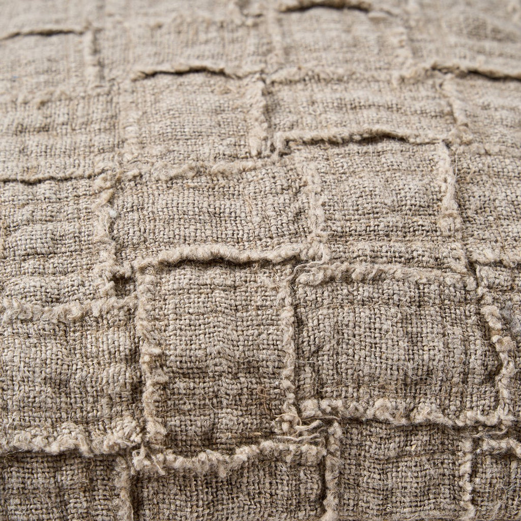The Linen Damier Cushion Cover - Natural - LUXONAS HOME