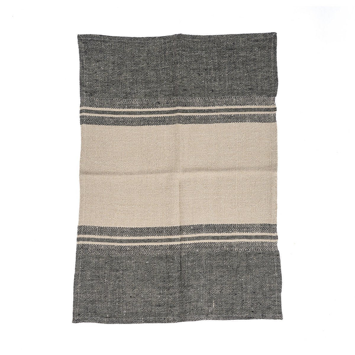 The Linen Dash Kitchen Towel - Natural Black - 50x70 - LUXONAS HOME
