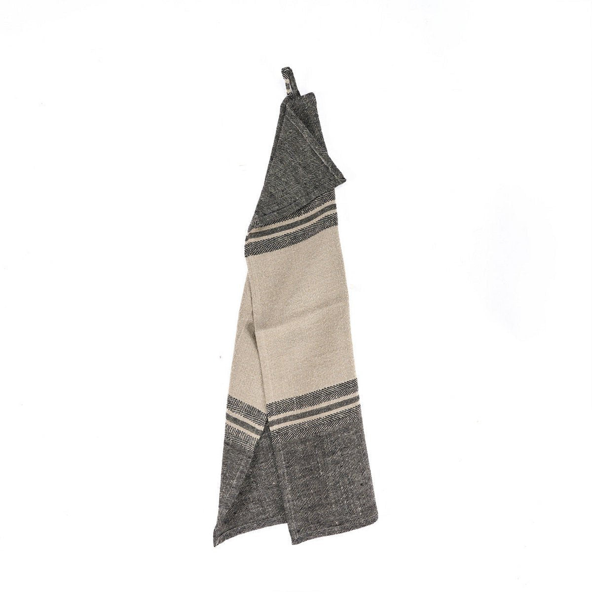 The Linen Dash Kitchen Towel - Natural Black - 50x70 - LUXONAS HOME
