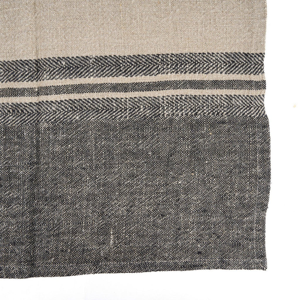 The Linen Dash Kitchen Towel - Natural Black - 50x70 - LUXONAS HOME