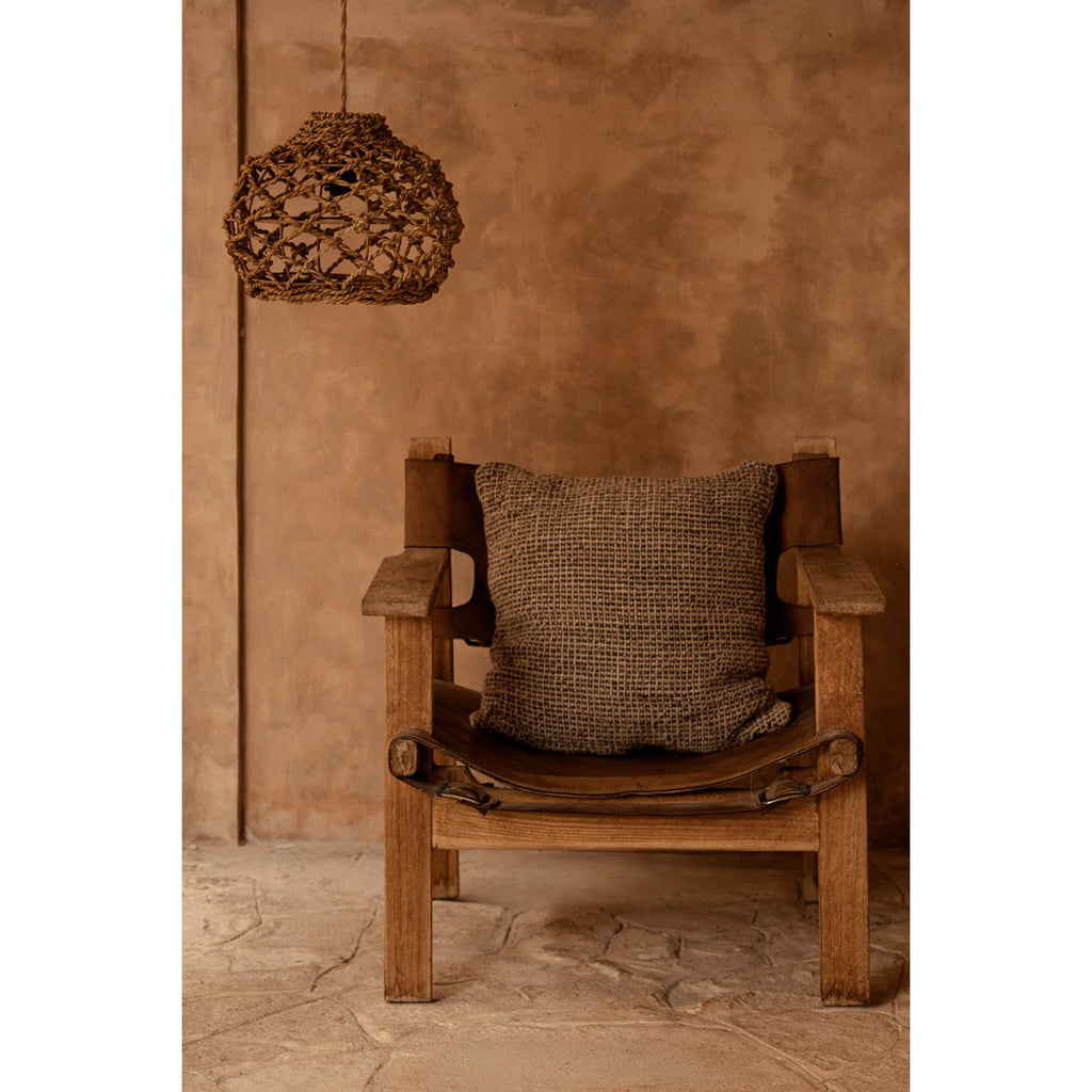 The Linen Grain Cushion Cover - Natural Black - LUXONAS HOME