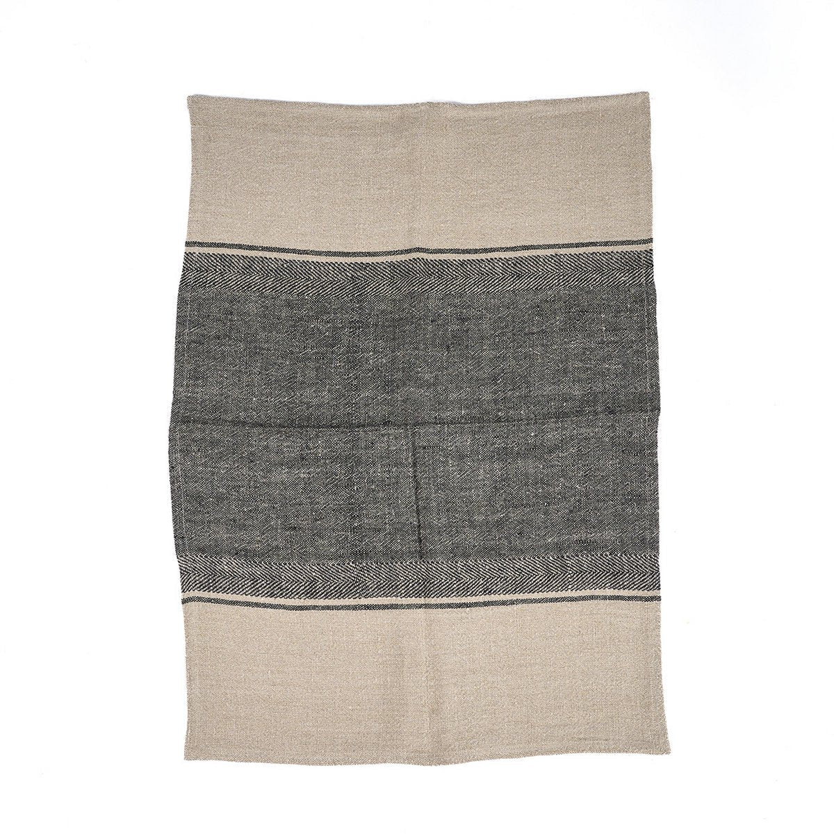 The Linen Moody Kitchen Towel - Natural Black - 50x70 - LUXONAS HOME