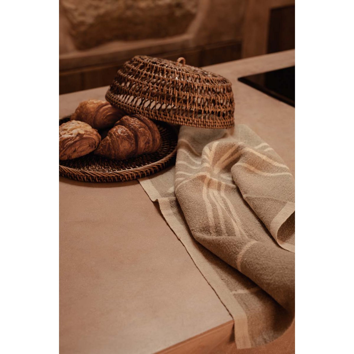 The Linen Palm Tree Kitchen Towel - Natural White - 50x70 - LUXONAS HOME