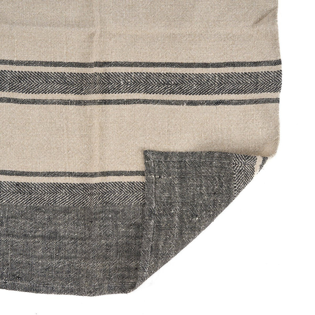 The Linen Smudge Kitchen Towel - Natural Black - 50x70 - LUXONAS HOME