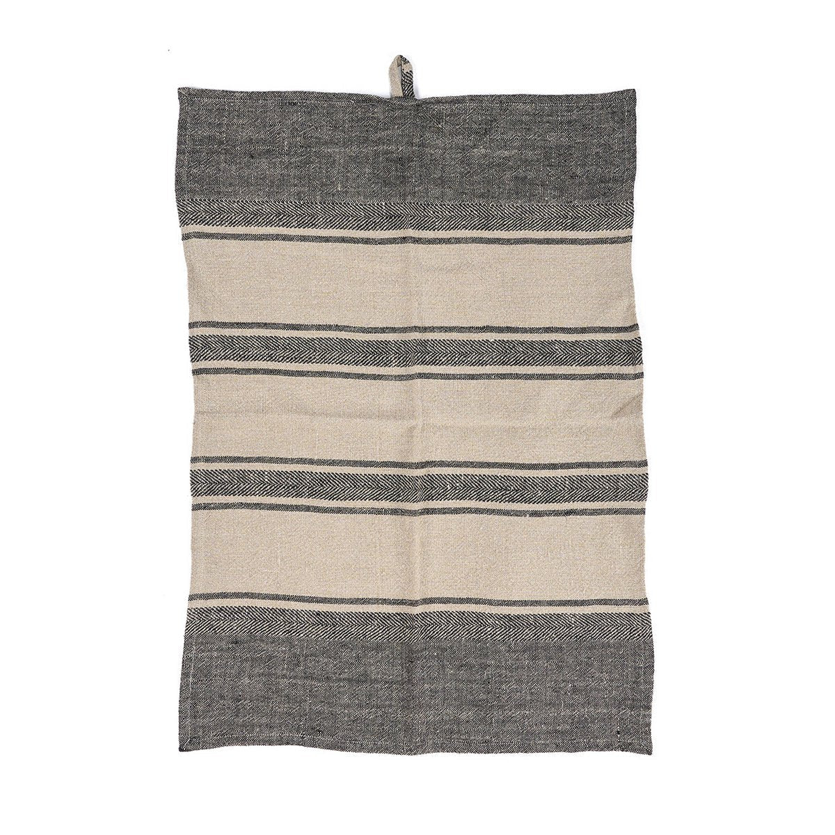 The Linen Smudge Kitchen Towel - Natural Black - 50x70 - LUXONAS HOME