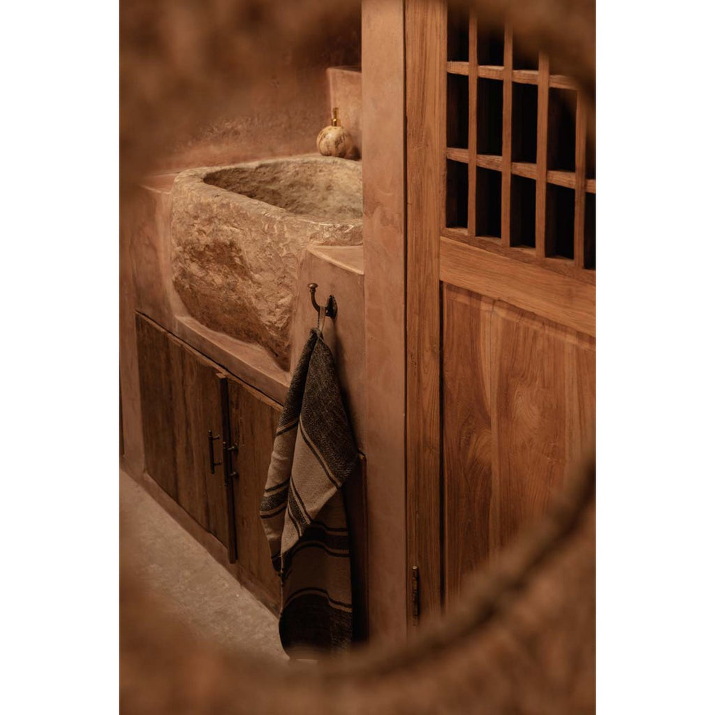 The Linen Smudge Kitchen Towel - Natural Black - 50x70 - LUXONAS HOME