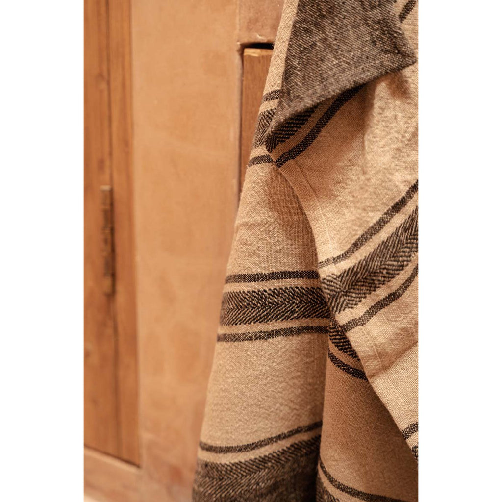 The Linen Smudge Kitchen Towel - Natural Black - 50x70 - LUXONAS HOME
