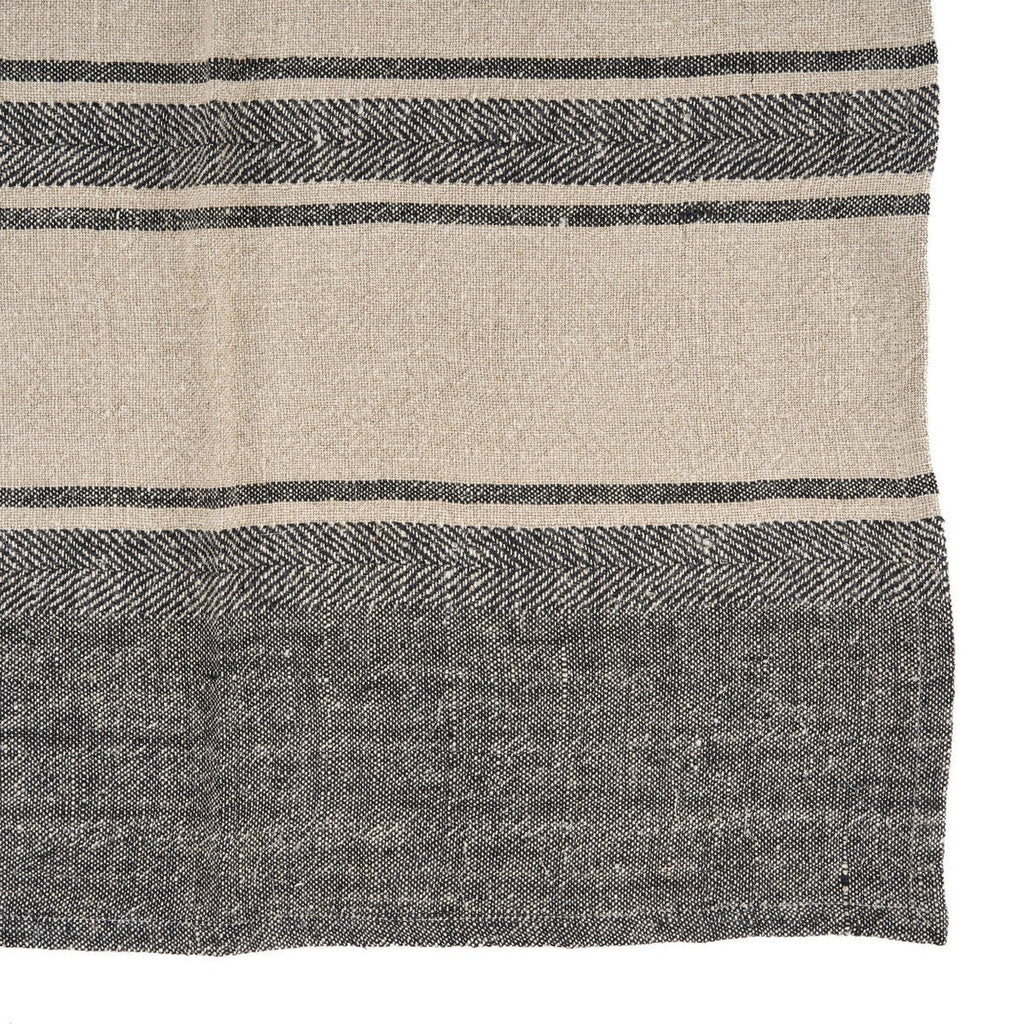 The Linen Smudge Kitchen Towel - Natural Black - 50x70 - LUXONAS HOME