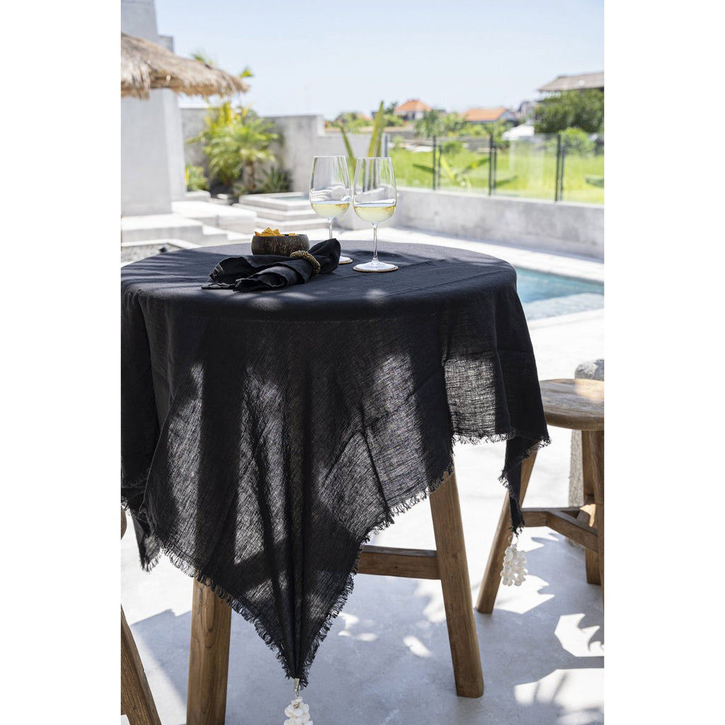 The Linen Tablecloth - Black - 150x200 - LUXONAS HOME