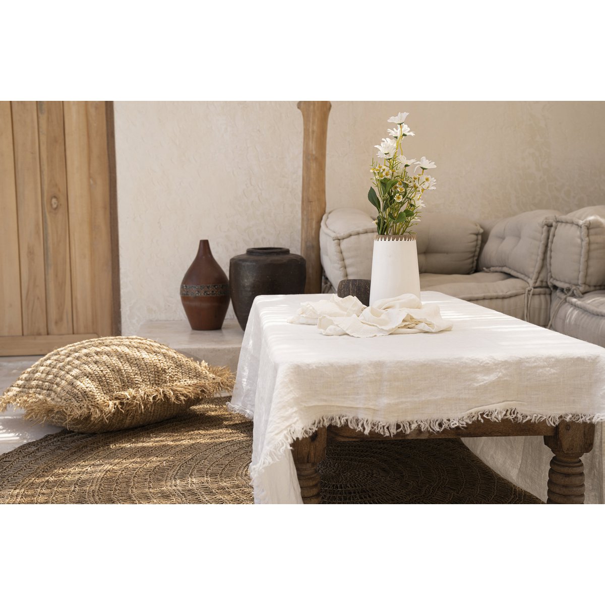 The Linen Tablecloth - White - 150x200 - LUXONAS HOME