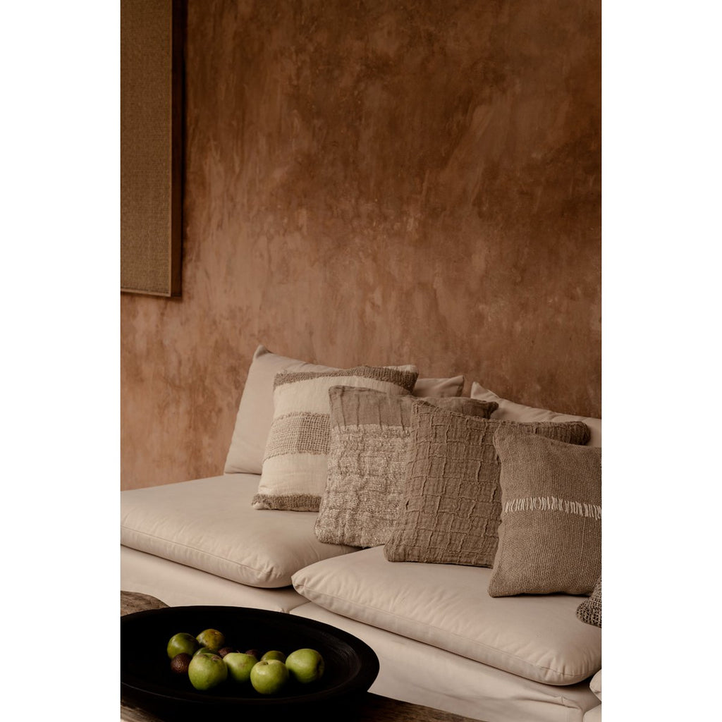 The Linen Threads Cushion Cover - White Natural - LUXONAS HOME