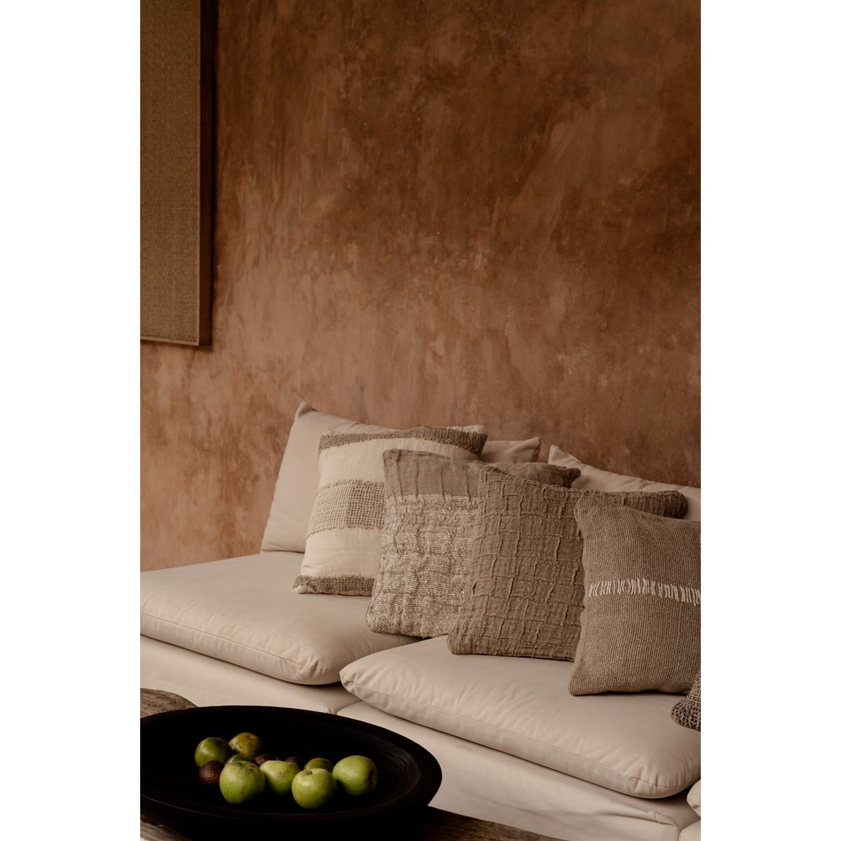 The Linen Threads Cushion Cover - White Natural - LUXONAS HOME