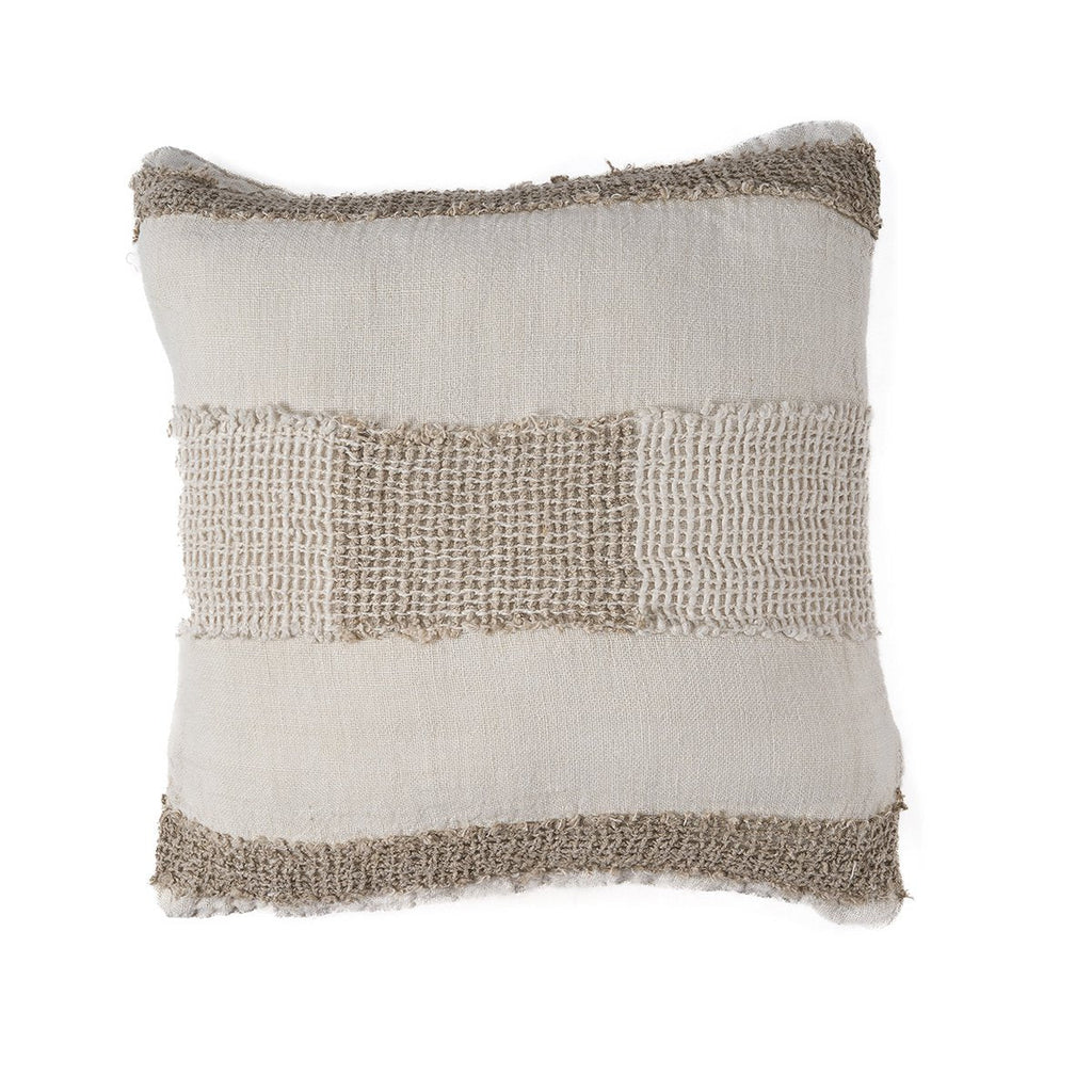 The Linen Threads Cushion Cover - White Natural - LUXONAS HOME