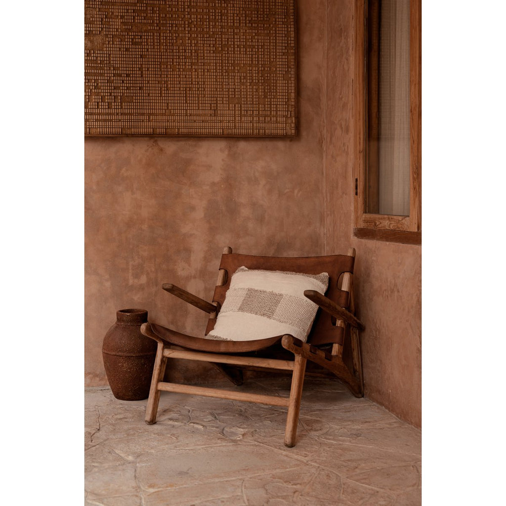 The Linen Threads Cushion Cover - White Natural - LUXONAS HOME