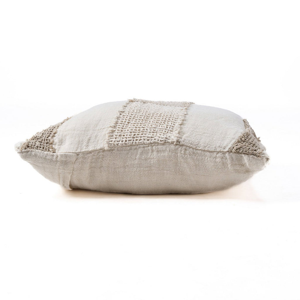 The Linen Threads Cushion Cover - White Natural - LUXONAS HOME