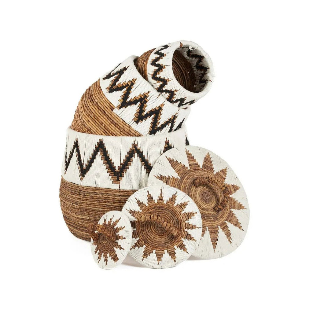The Little Bay Beach Basket - Natural White - M - LUXONAS HOME