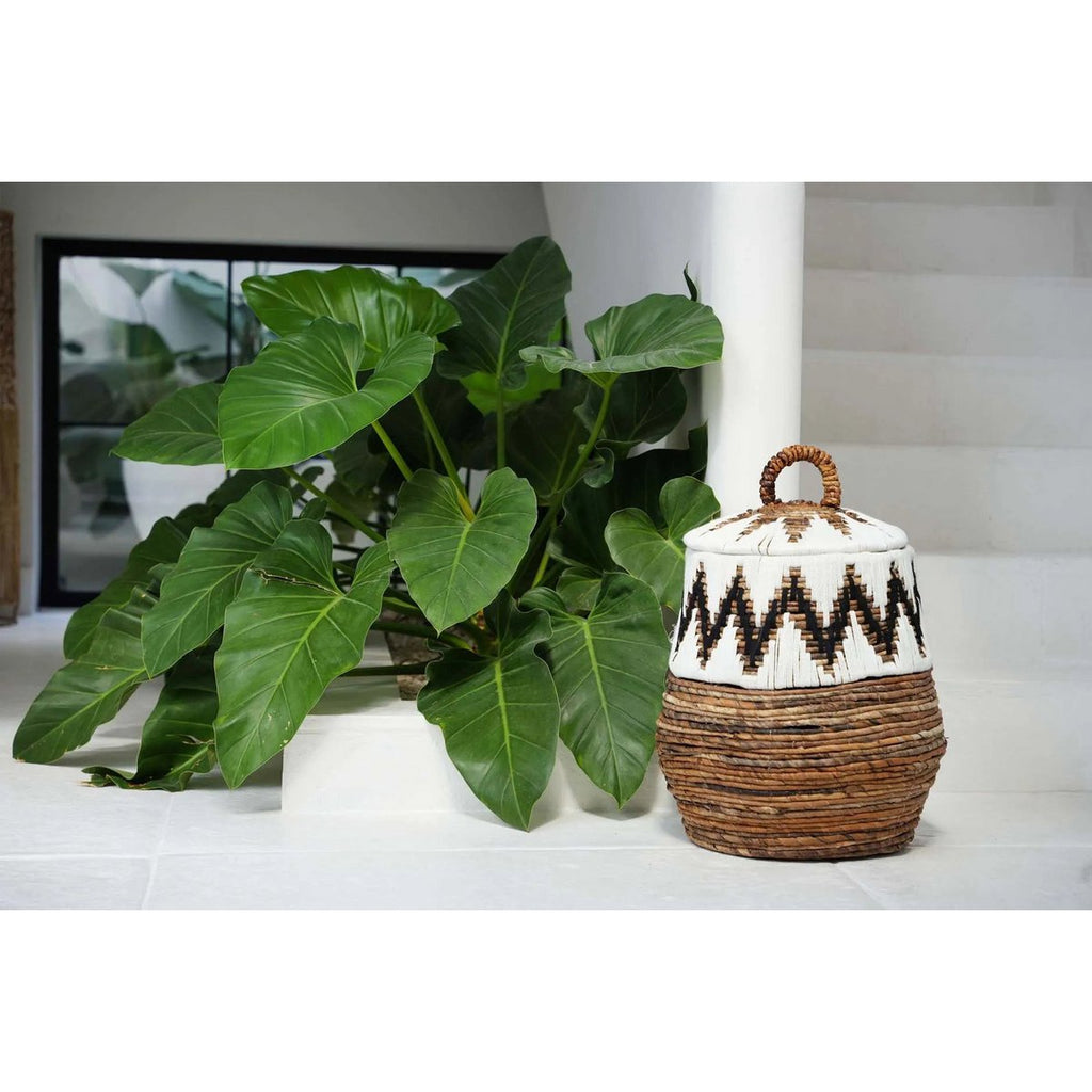 The Little Bay Beach Basket - Natural White - M - LUXONAS HOME